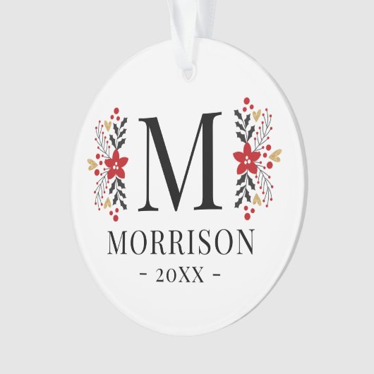 Moderne Kerst Foto Keramisch Ornament (voorkant)