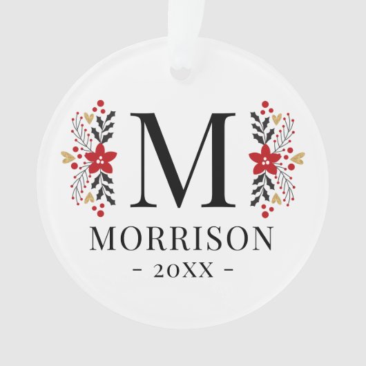 Moderne Kerst Foto Keramisch Ornament (voorkant)