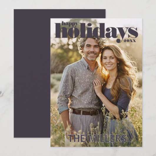 Moderne Kerst Foto Kerstkaart Kaart (Voorkant / Achterkant)