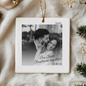 Moderne Kerst Foto Ornament Onze Eerste Kerst Same