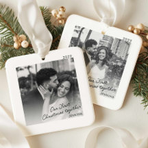 Moderne Kerst Foto Ornament Onze Eerste Kerst Same