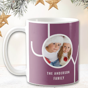 Moderne Kerst Foto Paars Koffiemok
