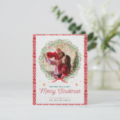 Moderne Kerst Foto Plat Kerstkaart  (Staand voorkant)