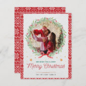 Moderne Kerst Foto Plat Kerstkaart  (Voorkant / Achterkant)