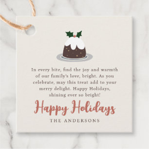 Moderne kerst gebakken traat familie cadeau bedankjes labels