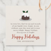 Moderne kerst gebakken traat familie cadeau bedankjes labels (Achterkant)