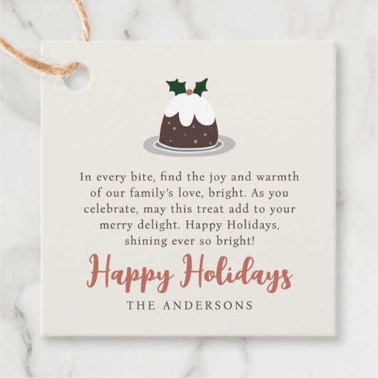 Moderne kerst gebakken traat familie cadeau bedankjes labels (Voorkant)