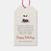 Moderne kerst gebakken traktatie familie cadeaulabel (Voorkant)