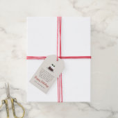 Moderne kerst gebakken traktatie familie cadeaulabel (Met Touw)