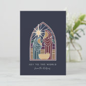Moderne Kerst geboorte religieus Feestdagenkaart (Staand voorkant)