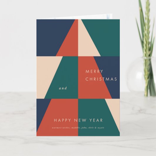 Moderne Kerst Geometrie Feestdagen Kaart (Voorkant)