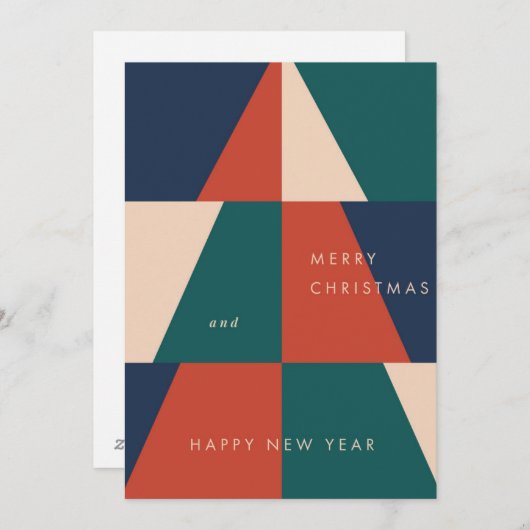 Moderne Kerst Geometrie Feestdagenkaart (Voorkant / Achterkant)