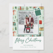 Moderne Kerst Geschenken Feestdagenkaart (Voorkant)