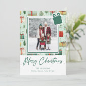 Moderne Kerst Geschenken Feestdagenkaart (Staand voorkant)