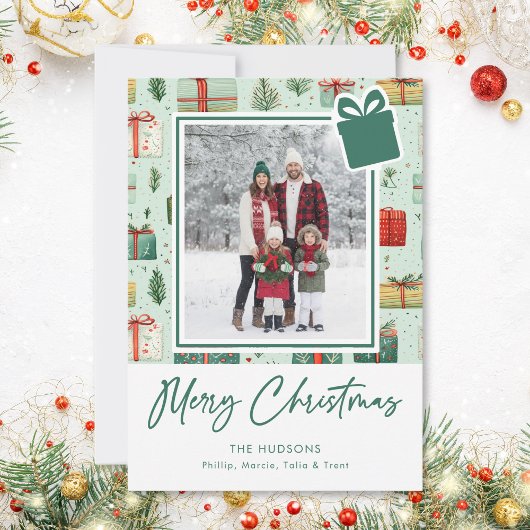 Moderne Kerst Geschenken Feestdagenkaart
