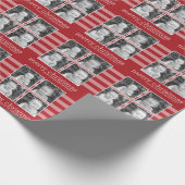 Moderne kerst - gewoon rood en wit cadeaupapier (Hoek)