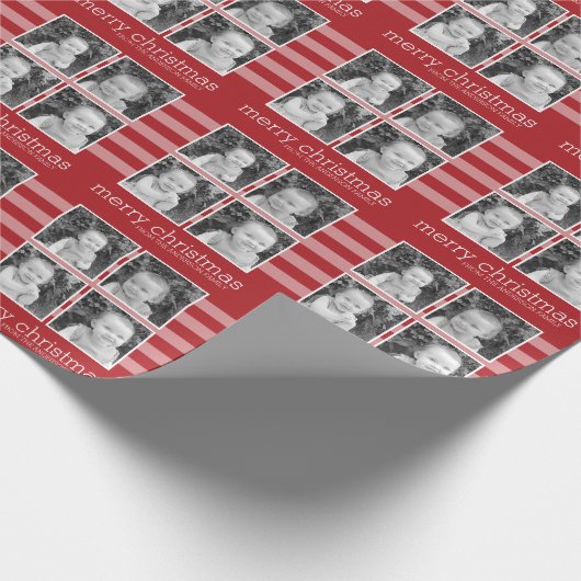 Moderne kerst - gewoon rood en wit cadeaupapier (Hoek)