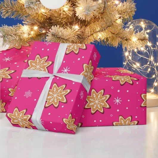 Moderne Kerst Gingerbread Koekjes   Cadeaupapier (Feestdagen)