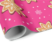 Moderne Kerst Gingerbread Koekjes   Cadeaupapier (Rol Hoek)