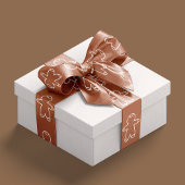 Moderne Kerst Gingerbread Man Bruin BE562F Satijnen Lint