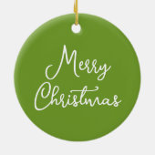 Moderne Kerst Groene Engel Hart Aangepaste Naam Keramisch Ornament (Achterkant)