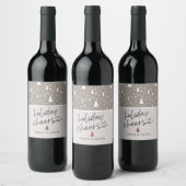 Moderne Kerst Groet Calligraphy Persoonlijk Wijn Etiket (Flessen)