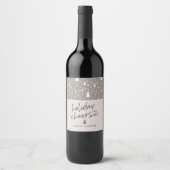 Moderne Kerst Groet Calligraphy Persoonlijk Wijn Etiket (Voorkant)
