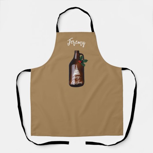 Moderne Kerst Growler Bierkan Schort (Voorkant)