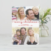 Moderne Kerst Hand Geletterd Script Frosty Foto Feestdagenkaart (Staand voorkant)