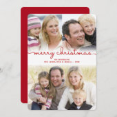 Moderne Kerst Hand Geletterd Script Frosty Foto Feestdagenkaart (Voorkant / Achterkant)