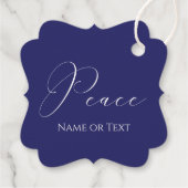 Moderne Kerst Herten Goud Blauw Bedankjes Labels (Achterkant)