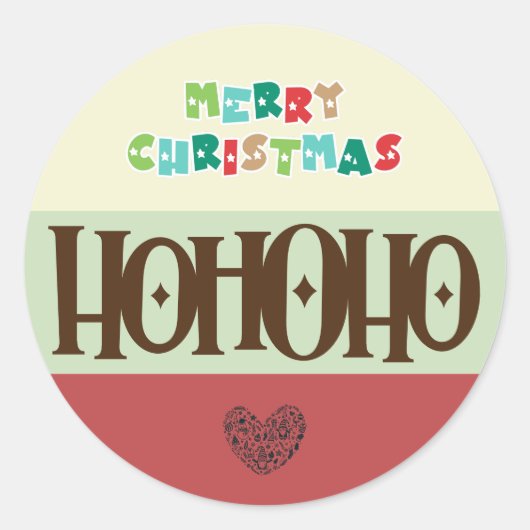 Moderne Kerst Ho Ho Ho Ronde Sticker (Voorkant)