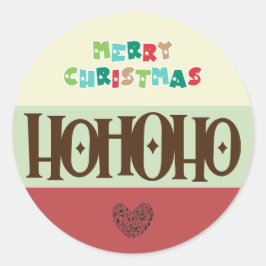 Moderne Kerst Ho Ho Ho Ronde Sticker