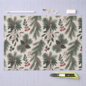 Moderne kerst holly bessen bladeren tissuepapier (Craft)