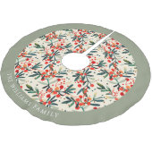 Moderne kerst Holly bessen gepersonaliseerd Kerstboom Rok (Gekanteld)