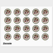 Moderne Kerst Holly Loof Foto Sticker (Vel)