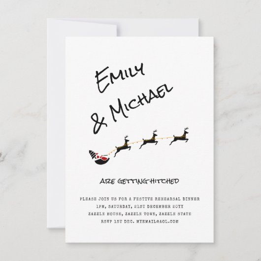 Moderne Kerst Huwelijk/Diner/Verlovings FOTO Kaart (Voorkant)