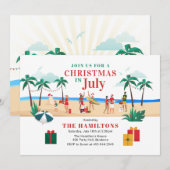 Moderne kerst in juli Feestplezier Kaart (Voorkant / Achterkant)