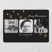 Moderne kerst Kaart | Elegante gouden driedubbele  (Voorkant)