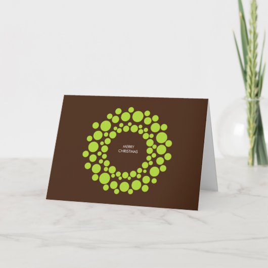 Moderne Kerst Kaart - Groene Krans (Voorkant)