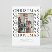 Moderne kerst Kaart met fotosjabloon (Staand voorkant)