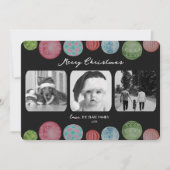 Moderne kerst Kaart | Ornament Triple-Photo (Voorkant)