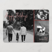 Moderne kerst Kaart | Red Trendy Collage (Voorkant)