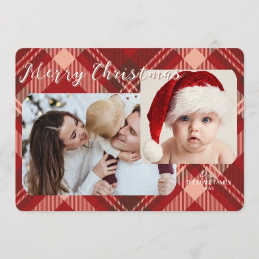 Moderne kerst Kaart | Traditionele plakfoto (Voorkant)