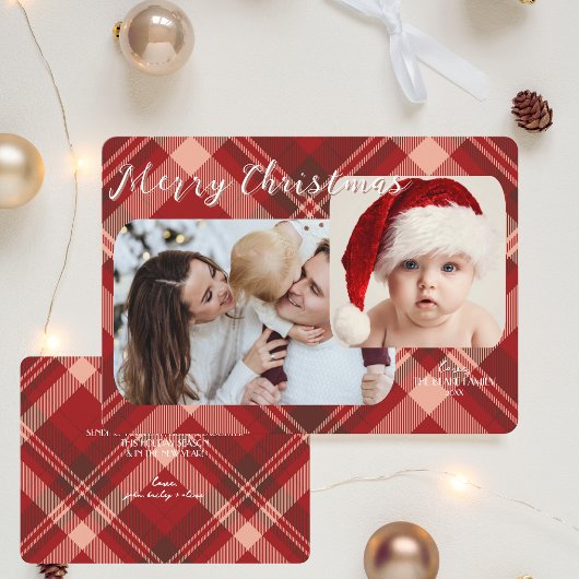 Moderne kerst Kaart | Traditionele plakfoto