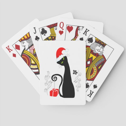 Moderne Kerst Kitty Pokerkaarten (Achterkant)