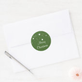 Moderne Kerst Klassieke Ronde Stick Sticker (Envelop)