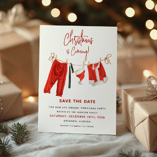 Moderne 'Kerst komt eraan' Kerstman Save The Date