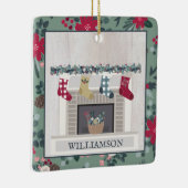 Moderne kerst met feestdag keramisch ornament (Rechts)