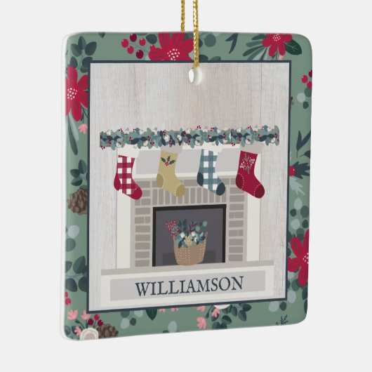 Moderne kerst met feestdag keramisch ornament (Rechts)